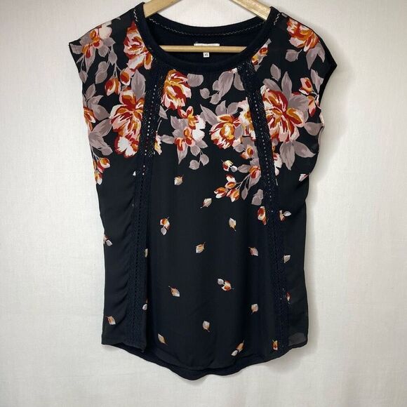 Maurices Floral Lace Cap Sleeve Blouse - XS - Picture 1 of 9